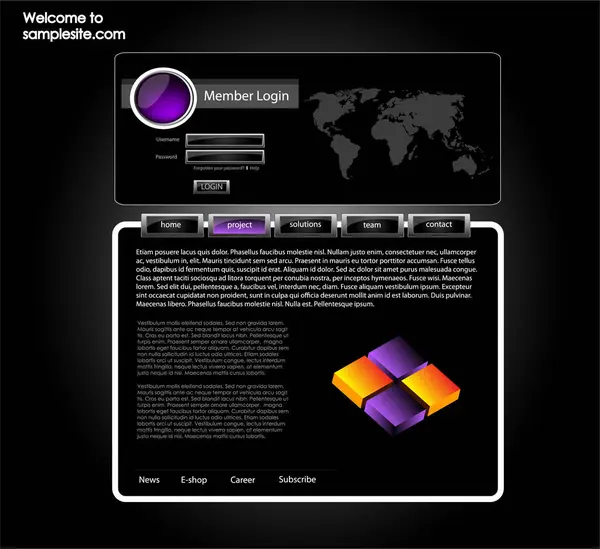 Plantilla Diseño Del Sitio Web — Archivo Imágenes Vectoriales