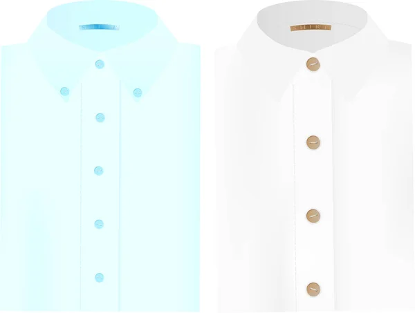 Vista Superior Camisa Blanca Azul Sobre Blanco Ilustraciones de stock libres de derechos