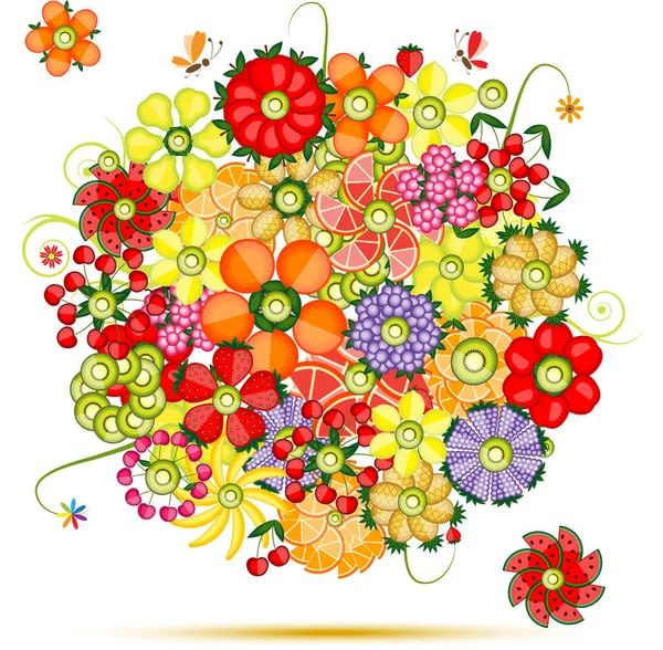 Vector Illustration Background Floral Elements — Stock Vector