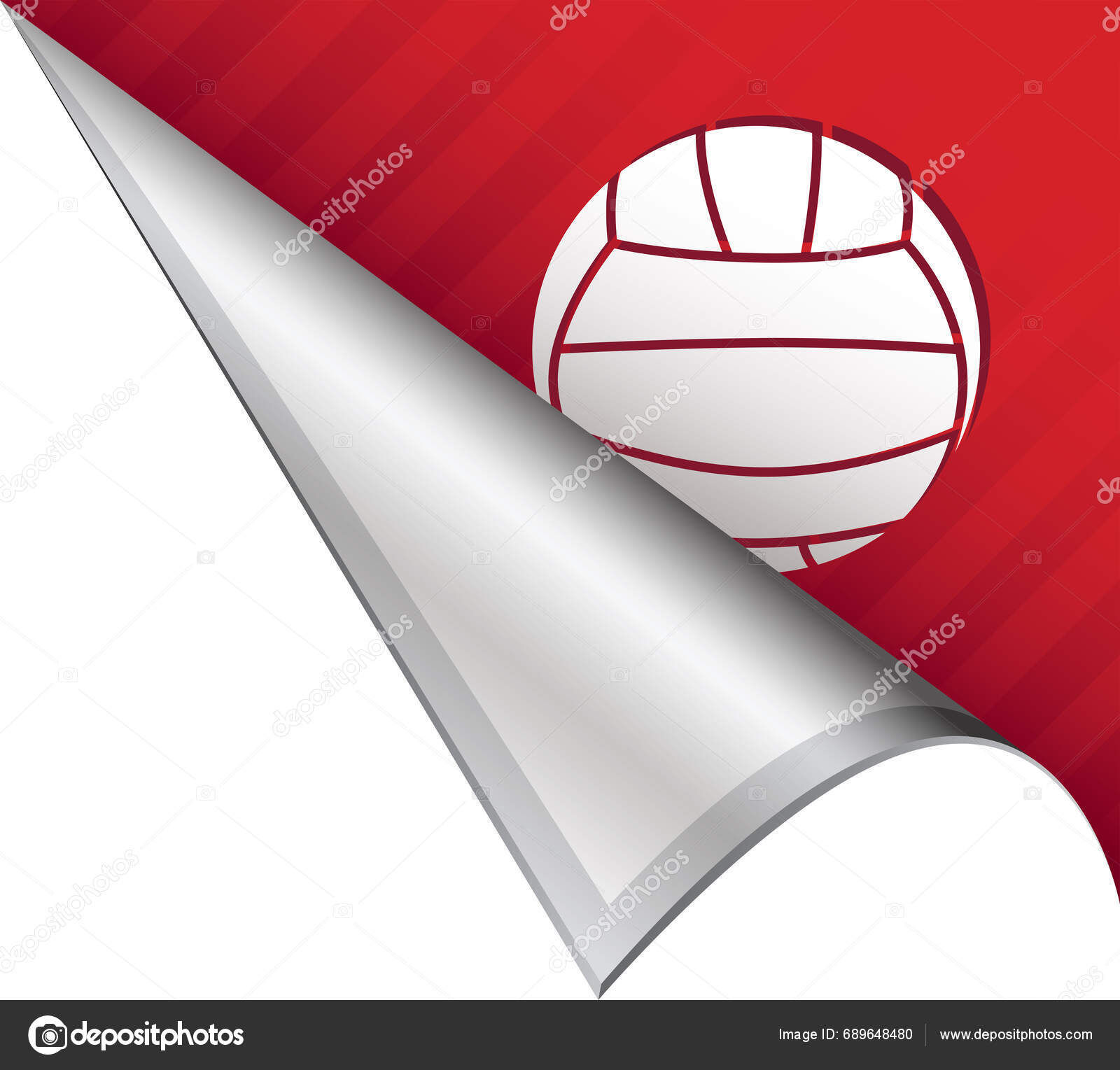 Volleyball Ball Label Vector Illustration Stock Vector by