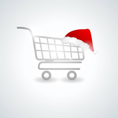 Noel Baba şapkası ve Noel ağacı. vektör