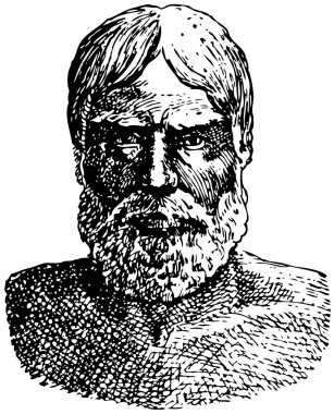 Yaşlı adam beyaz sakallı. 
