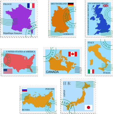 Dünya haritalı posta pulları