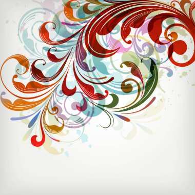 Çiçekli elementlerle arka planın web illüstrasyonu