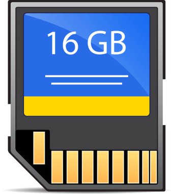 Bir bilgisayar teknolojisi kavramının vektör çizimi, 16 gb hafıza kartı 