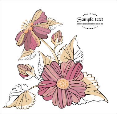 Tasarımınız için el çizimi çiçek vektör çizimi