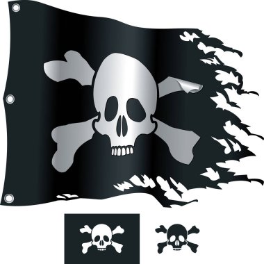 Beyaz Arkaplanda Kurukafa ve Çapraz Kemikler