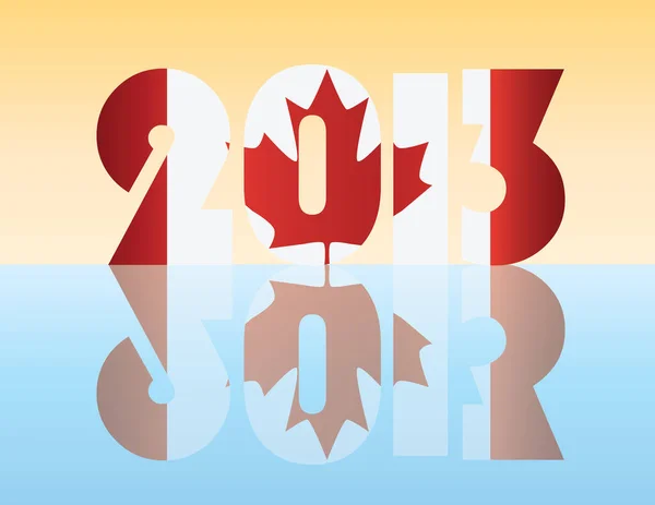 Nový Rok 2013 Canada Vlajka Ilustrace — Stockový vektor