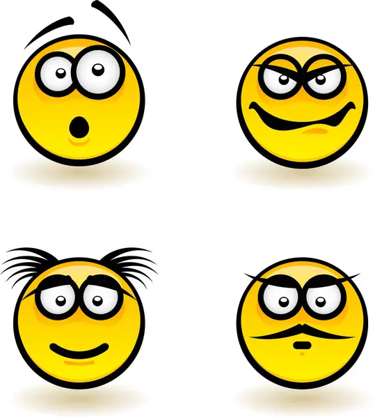 Set Emoticons Vector Illustration — Image vectorielle