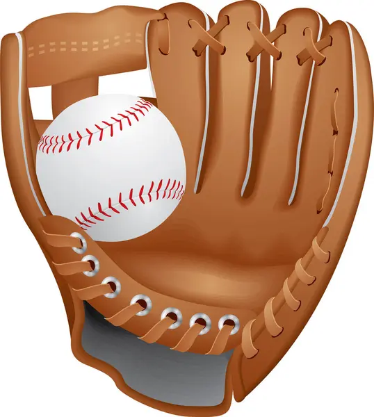 Baseball Glove Baseball Ball — Stock Vector