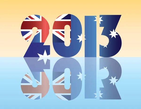 Šťastný Nový Rok Australská Vlajka — Stockový vektor