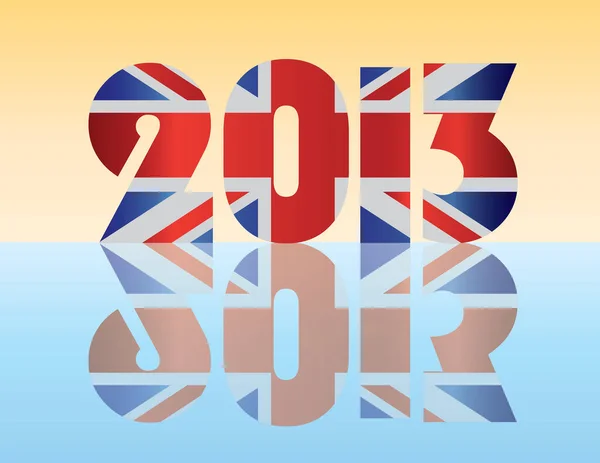 新年快乐与英国国旗图解 — 图库矢量图片