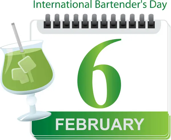 Ілюстрація Міжнародного Дня Алкоголю Лютого Ліцензійні Стокові Вектори