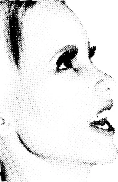 Black White Portrait Woman Stock Illustration