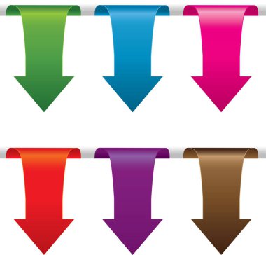 Beyaz arkaplanda ok simgeleri. vektör illüstrasyonu.