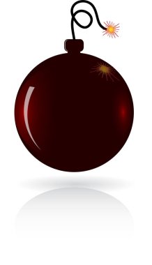 bir bomba ile aydınlatılmış bir sigorta, vektör çizim.