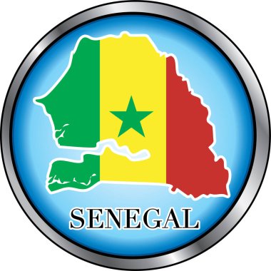 Senegal bayrak parlak düğme