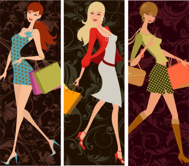 Modaya uygun kızların çizimi