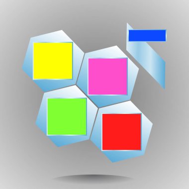 arka plan ile renkli kareler