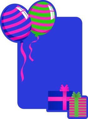 Noel hediyesi olan balonlar Düz Tasarım