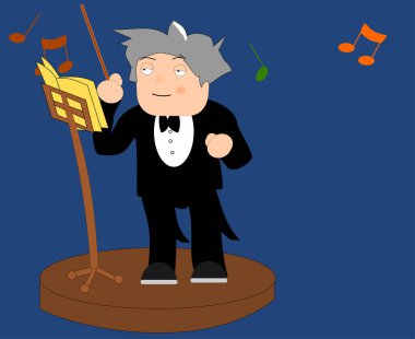 çizgi film karakteri şarkıcısı, vektör