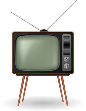 Eski eski bir televizyon. Eski moda televizyon.