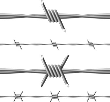 Farklı metal dikenli teller.