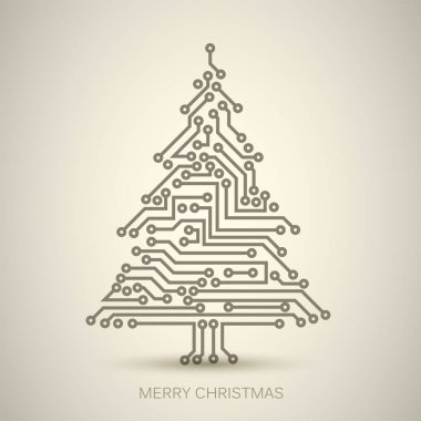 Elektronik devreden Noel ağacı, vektör teknolojisi.