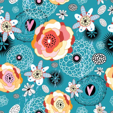 Soyut çiçek desensiz arkaplan