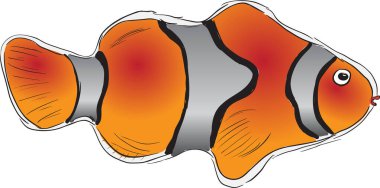 Güney Denizleri 'nin Egzotik Balıkları. Vektör illüstrasyonu.