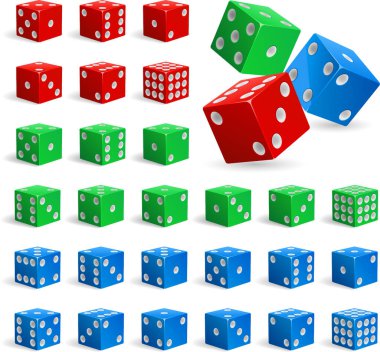 3D gerçekçi zar seti