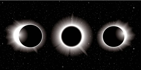 Solar Eclipse Space Background — Stock Vector