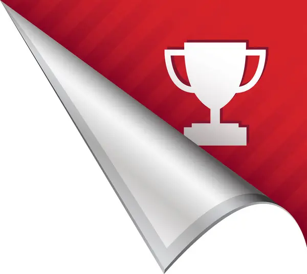 Trophy Icon Auf Rotem Und Weißem Hintergrund — Stockvektor