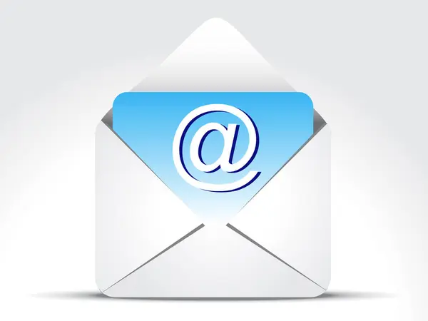 Email Ikon Isolerad Elegant Blått Kort Abstrakt Illustration — Stock vektor