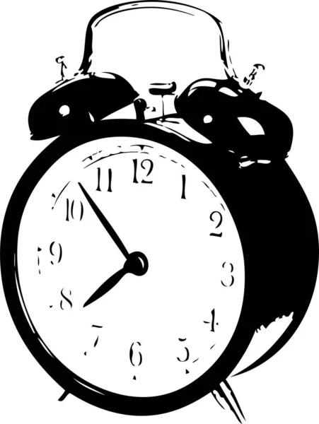 Relógio Despertador Mecânico Ilustração Vetorial — Vetor de Stock