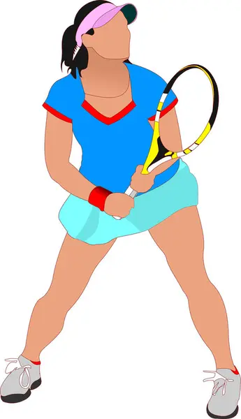 Tennisspelare Action Illustration — Stock vektor