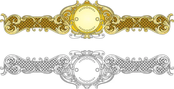 Baroque Style Gold Design — Stock Vector