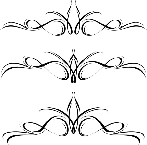 Elemento Decorativo Diseño Floral Blanco Negro — Archivo Imágenes Vectoriales
