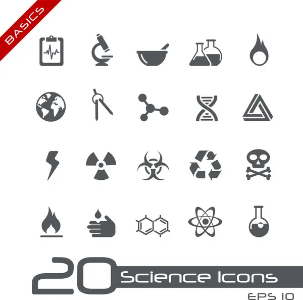 Big Collection Science Icons White Background — Stock Vector
