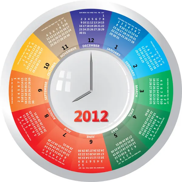 Der Uhrenkalender 2012 — Stockvektor