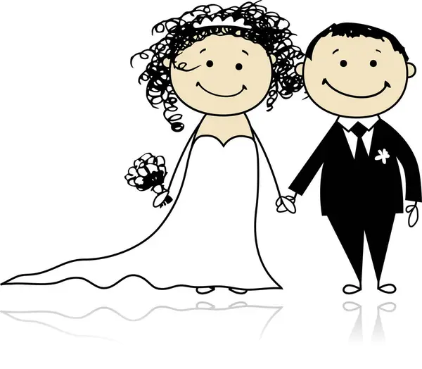 Bride Groom Background Wedding Invitation — Stock Vector