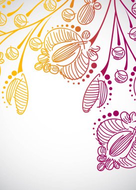 Çiçek elementleriyle soyut arkaplan