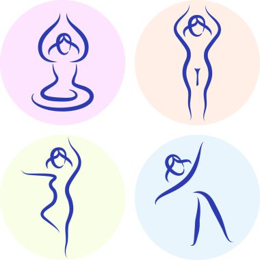 Yoga simgeleri seti