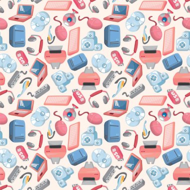 suluboya nesnelerle kusursuz desen