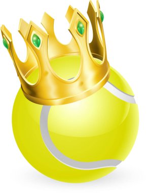 Tenis kralı, taç giyen top. 