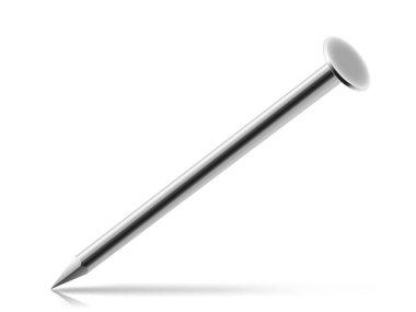 Metal tırnak törpüsü beyaz arka planda izole edilmiş. 3d illüstrasyon.