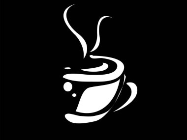 Siyah arkaplanda kahve fincanı simgesi