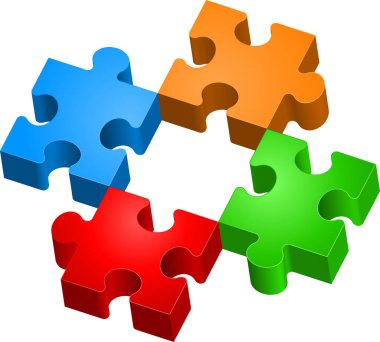 vektör çizim puzzle parçaları