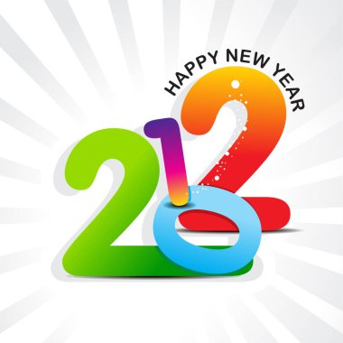 Mutlu yıllar 2012 tasarımı. vektör illüstrasyonu