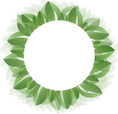 yeşil yapraklar, çerçeve düz tasarım